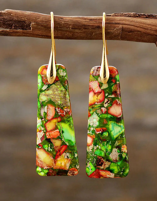 Load image into Gallery viewer, Geometrical Shape Imperial Jasper Dangle Earrings
