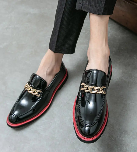 Luxury Leather Black Loafers for Men - Designer Italian Dress Shoes