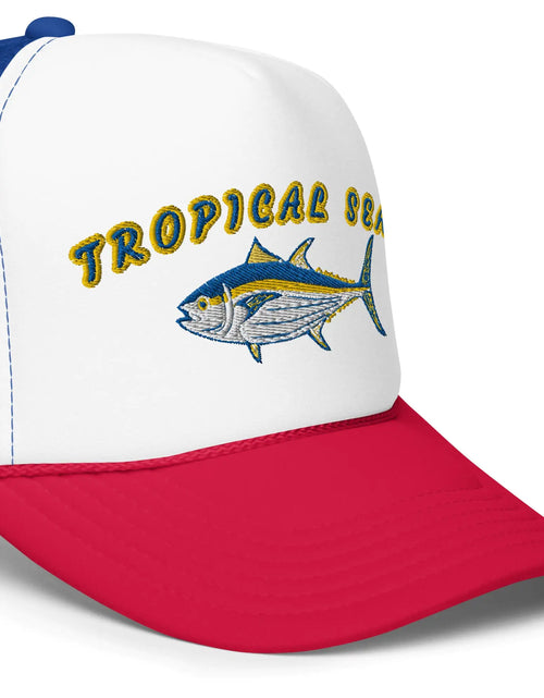 Load image into Gallery viewer, Tropical Seas Tuna Foam trucker hat
