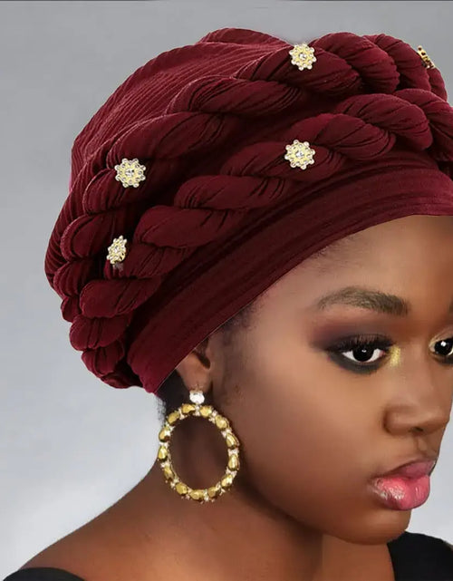 Load image into Gallery viewer, Double Braid Diamonds Turban
