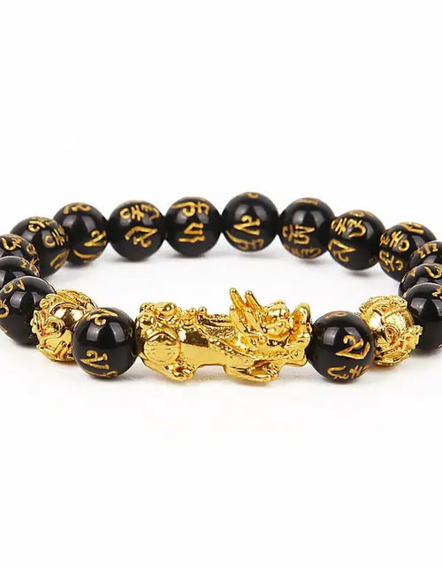 Load image into Gallery viewer, Feng Shui Wealth Bracelet  Black Beads
