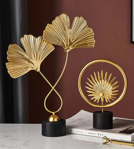 Nordic Gold Ginkgo  Leaves Sculpture