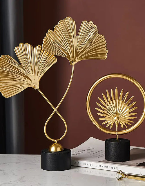 Load image into Gallery viewer, Nordic Gold Ginkgo  Leaves Sculpture
