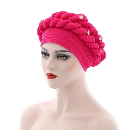 Load image into Gallery viewer, Double Braid Diamonds Turban
