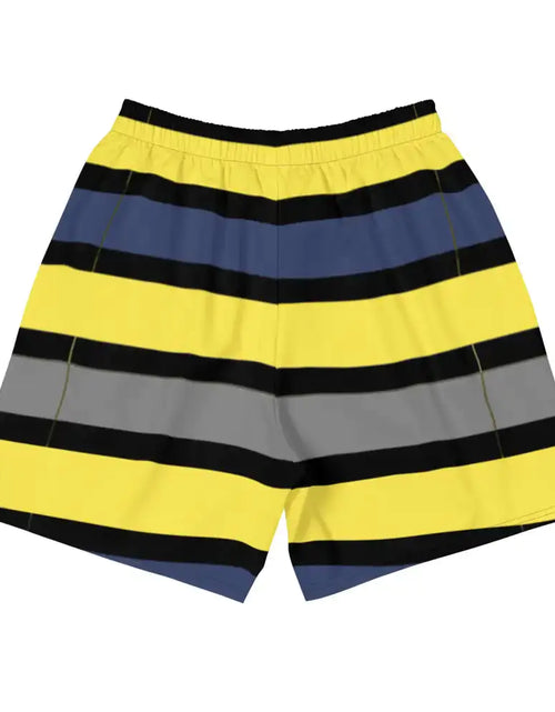 Load image into Gallery viewer, Men&#39;s Tropical Dark Blues/Yellow Long Shorts
