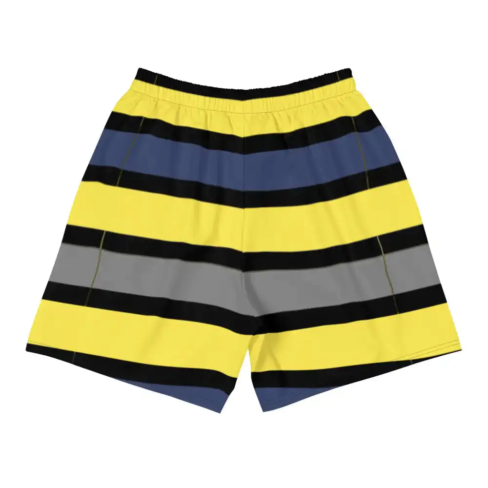 Men's Tropical Dark Blues/Yellow Long Shorts