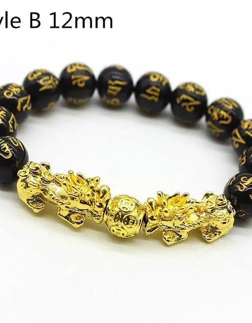 Load image into Gallery viewer, Feng Shui Wealth Bracelet  Black Beads
