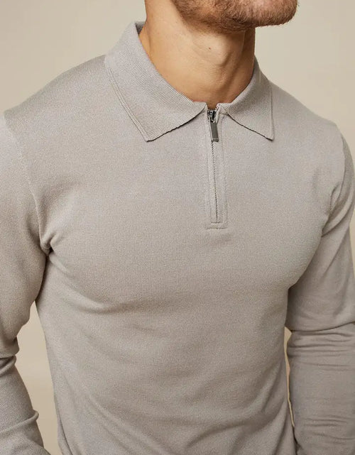 Load image into Gallery viewer, Knitted Long Sleeve Polo
