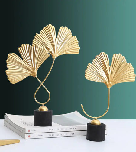 Nordic Gold Ginkgo  Leaves Sculpture