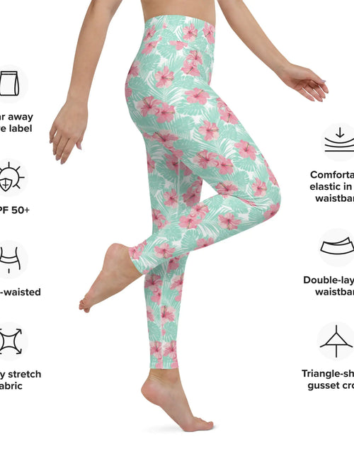 Load image into Gallery viewer, Women&#39;s Tropical Island Floral Yoga Leggings
