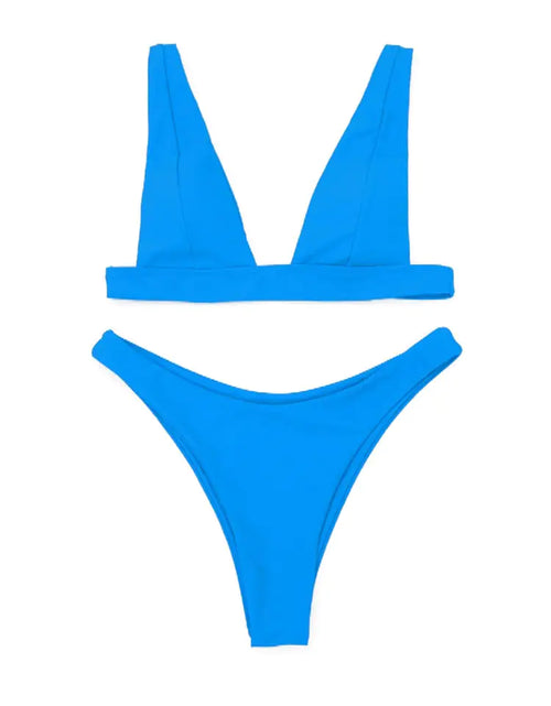 Load image into Gallery viewer, Fixed Triangle Bikini with Zip
