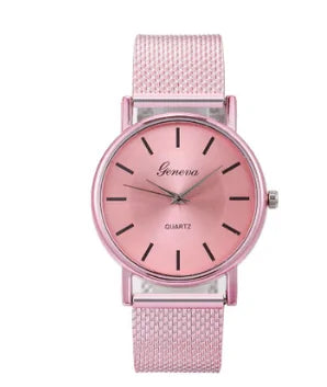 Mesh Belt Quartz Wristwatches for Women and Men