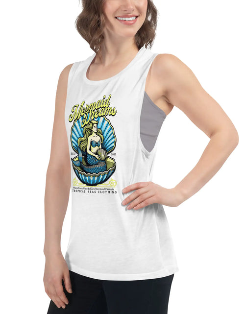 Load image into Gallery viewer, Ladies’ Tropical Mermaid Tank Top
