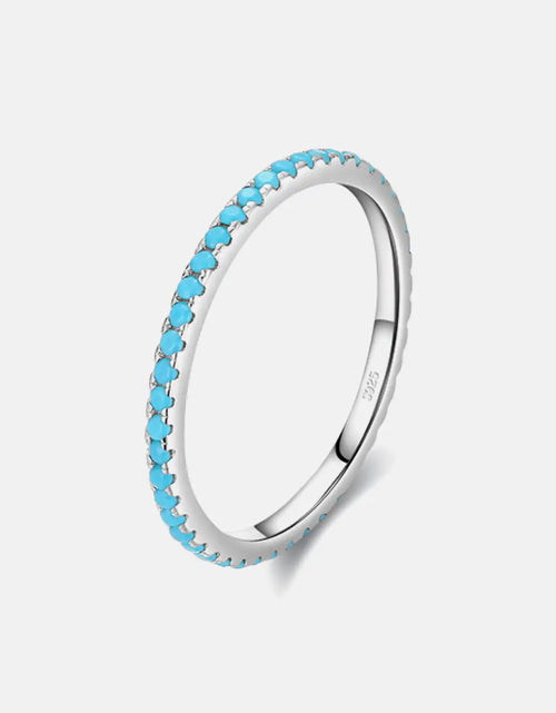 Load image into Gallery viewer, 925 Sterling Silver Artificial Turquoise Ring
