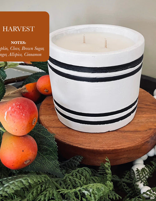 Load image into Gallery viewer, Luxury Small Striped Stone Designer Candle - Harvest
