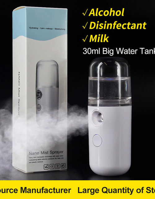 Load image into Gallery viewer, 30Ml Mini Humidifier Portable Rechargeable Small Wireless Nano Personal Face Sprayer Cool Mist Maker Fogger Humidifier
