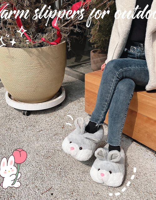 Load image into Gallery viewer, Classic Bunny Slippers for Women Funny Animal Slippers for Girls Cute Plush Rabbit Slippers Easter Gifts
