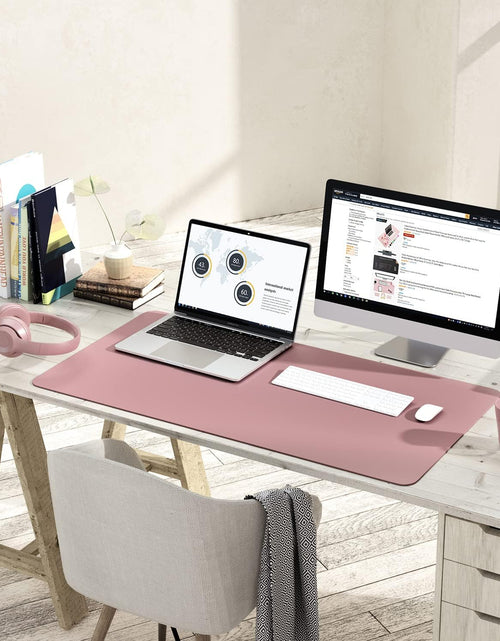 Load image into Gallery viewer, Non-Slip Desk Pad, Waterproof PVC Leather Desk Table Protector, Ultra Thin Large Mouse Pad, Easy Clean Laptop Desk Writing Mat for Office Work/Home/Decor(Dark Pink, 35.4&quot; X 17&quot;)
