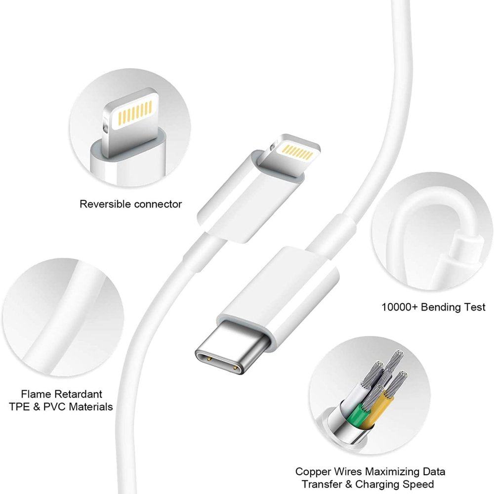 Iphone 14 13 12 11 Super Fast Charger-Apple Mfi Certified-High Speed Iphone Charger-6Ft Wall Charger-2-Pack 20W PD USB C Compatible with Iphone 14/14Pro/13/13 Pro/12/12Pro/Xs/Max/Xr/X/8/8 Plus