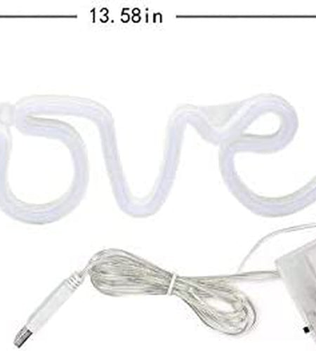 Love Neon Light, Cute Neon Love Sign, Battery or USB Powered Night Light as Wall Decor for Kids Room, Bedroom, Festival, Party (Pink)