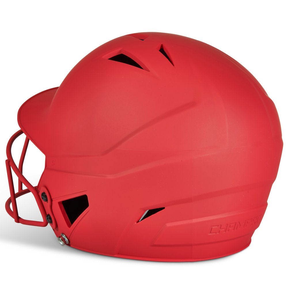 HX Rise Fastpitch Batting Helmet with Facemask, Medium, Scarlet