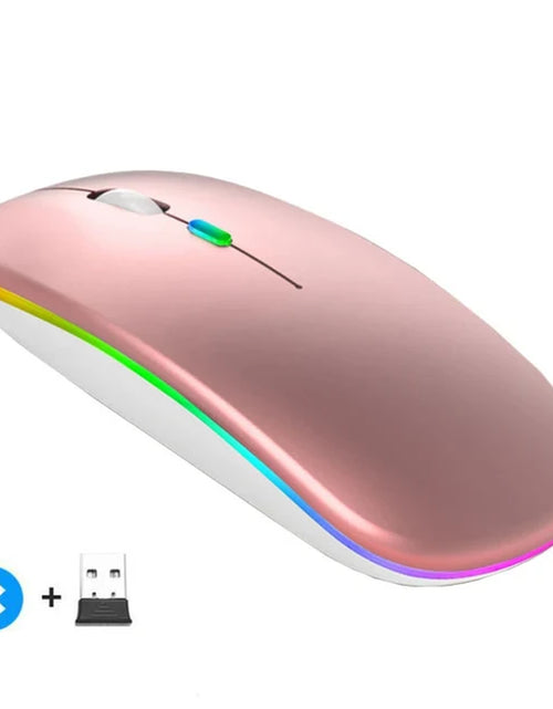 Load image into Gallery viewer, Wireless Mouse Bluetooth--Compatible RGB Rechargeable Mouses Wireless Computer Silent Mice LED Backlit Ergonomic Gaming Mouse
