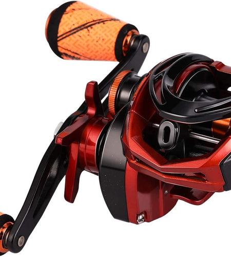 Fishing Baitcasting Reels, 7.3:1 Gear Ratio Fishing Reels , Low Profile Reel with Magnetic Braking System , Super Polymer Grips,Carbon Infused Nylon Frame