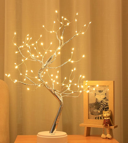 Tabletop Tree Lamp, Decorative LED Lights USB or AA Battery Powered for Bedroom Home Party