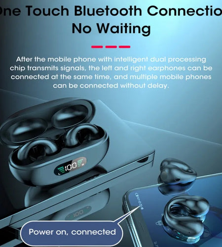 Wireless Earphones TWS Bluetooth Earbuds Hifi Bass Sport Open Ear Clip Headphones Earring Gaming Headset PK Ambie Sound Earcuffs