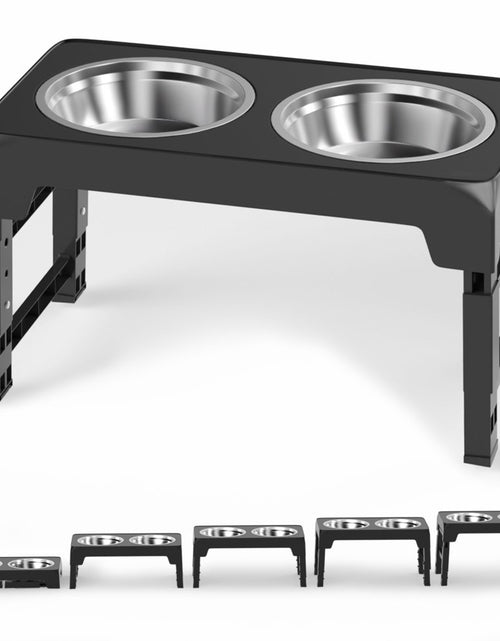 Load image into Gallery viewer, Elevated Dog Bowls with 2 Thick 1.22L Stainless Steel Dog Food Bowls, Raised Dog Bowl Adjusts to 5 Heights (3.2&quot;, 8.7&quot;, 9.8&quot;, 11&quot;, 12.2&quot;) for Pets Small Medium Large Dogs, Puppy and Cats
