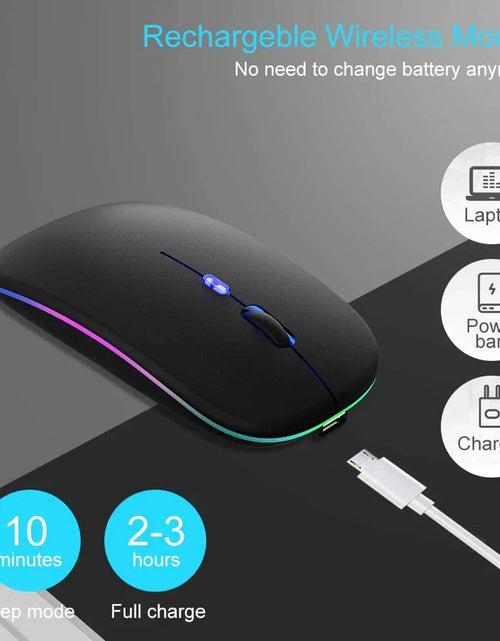 Load image into Gallery viewer, Wireless Mouse Bluetooth--Compatible RGB Rechargeable Mouses Wireless Computer Silent Mice LED Backlit Ergonomic Gaming Mouse
