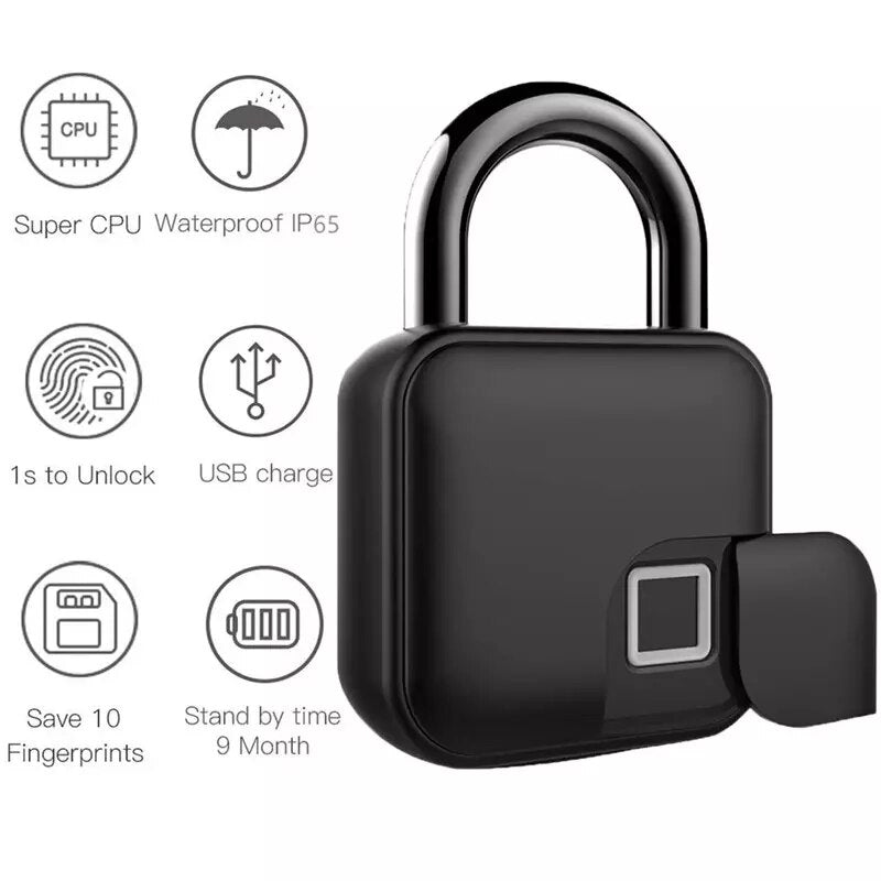 Glomarket Tuya Smart Locks APP Unlock Zinc Alloy Keyless Security Mini Touch Pad Luggage Cabinet Fingerptint Smart Padlock Locks