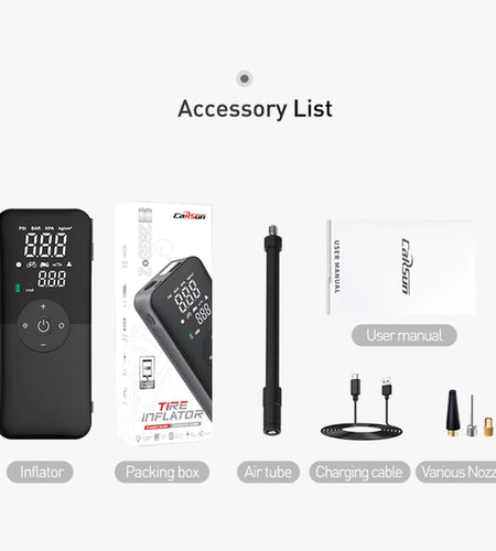 Portable Electric Air Pump Motorcycle Bicycle Tire Air Pump USB Outdoor Emergency Air Compressor Digital Display Smart Air Pump