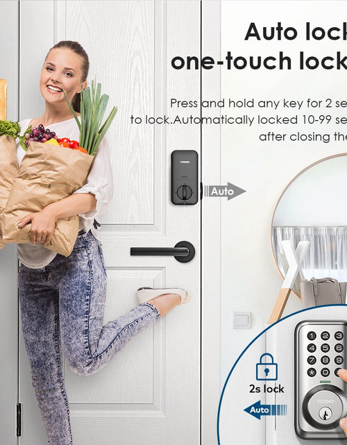 Load image into Gallery viewer, Keypad Keyless Entry Smart Electronic Digital Deadbolt Door Lock for Front Door - Satin Nickel
