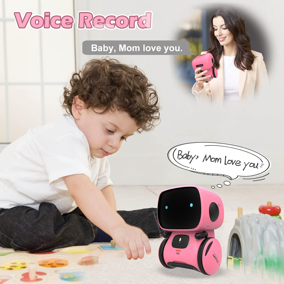 Robots for Girls 3-5, Interactive Smart Robotic with Touch Sensor, Voice Control, Speech Recognition, Singing, Dancing, Repeating and Recording, Birthday Gifts for 3+ Year Old Kids Boys Girls