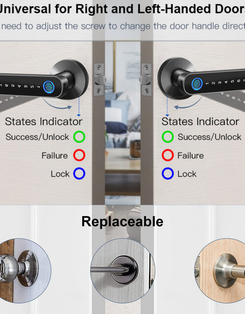 Load image into Gallery viewer, Smart Door Lock,Keyless Entry Door Lock with Handle,Fingerprint Door Lock with Tuya App,Smart Door Knob for Bedroom
