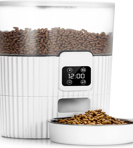 Automatic Cat Feeder, 3.5L Dual Power Pet Feeder Automatic Dry Food Dispenser, Control 1-4 Meals a Day, Automatic Dog Feeder