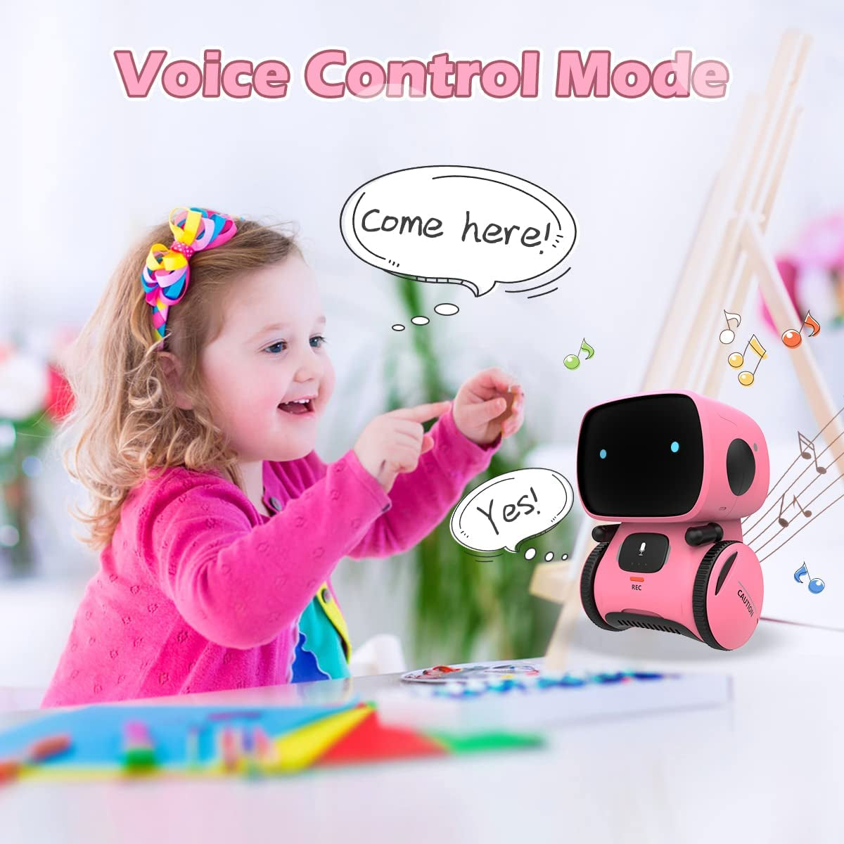 Robots for Girls 3-5, Interactive Smart Robotic with Touch Sensor, Voice Control, Speech Recognition, Singing, Dancing, Repeating and Recording, Birthday Gifts for 3+ Year Old Kids Boys Girls