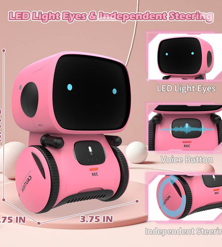 Robots for Girls 3-5, Interactive Smart Robotic with Touch Sensor, Voice Control, Speech Recognition, Singing, Dancing, Repeating and Recording, Birthday Gifts for 3+ Year Old Kids Boys Girls