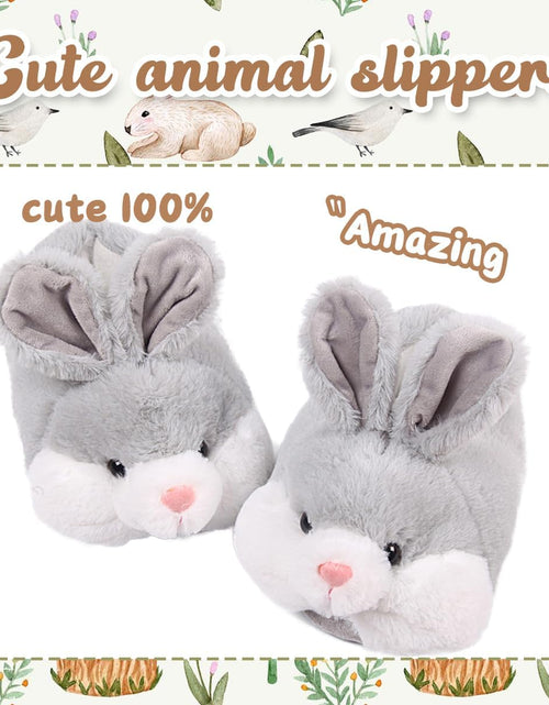 Load image into Gallery viewer, Classic Bunny Slippers for Women Funny Animal Slippers for Girls Cute Plush Rabbit Slippers Easter Gifts
