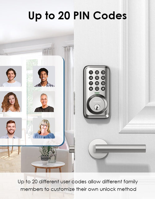 Load image into Gallery viewer, Keypad Keyless Entry Smart Electronic Digital Deadbolt Door Lock for Front Door - Satin Nickel
