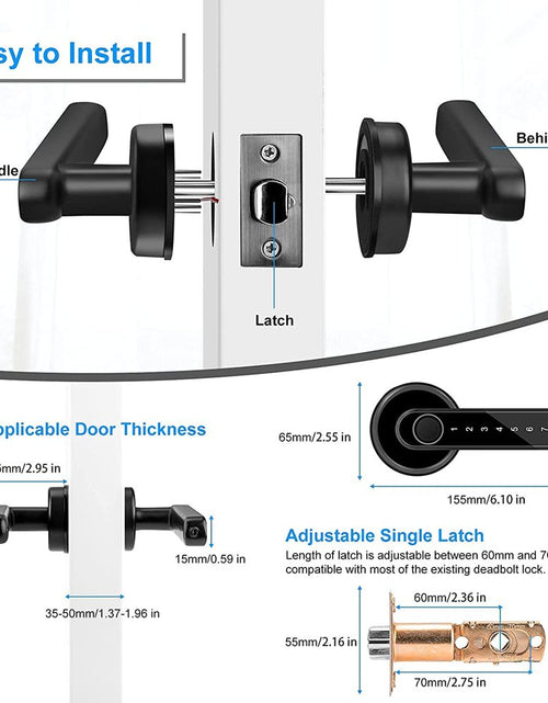 Load image into Gallery viewer, Smart Door Lock,Keyless Entry Door Lock with Handle,Fingerprint Door Lock with Tuya App,Smart Door Knob for Bedroom
