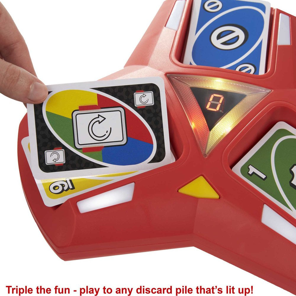 Triple Play Card Game for Family Night Featuring 3 Discard Piles, Lights & Sounds