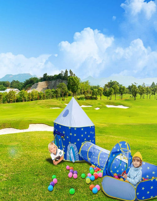 Load image into Gallery viewer, Kids Play Tent, 3 in 1 Kids Play Tent for Toddler Boys with Play Tunnel &amp; Baby Ball Pit &amp; Castle Tent and Storage Bag, Indoor Outdoor Toy Tent for Toddlers Kids Toy Gifts (Without Ball)
