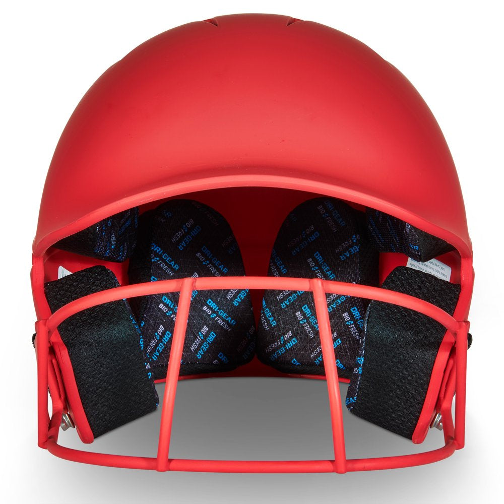 HX Rise Fastpitch Batting Helmet with Facemask, Medium, Scarlet