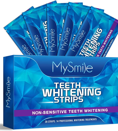 Teeth Whitening Strips 14 Treatments, 28 White Strips for Teeth Whitening, Non-Sensitive Whitening Strips for Tooth Whitening, Helps to Remove Smoking Coffee Soda Wine Stain, 10 Shades Whiter