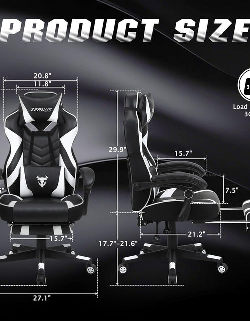 Load image into Gallery viewer, Gaming Chairs for Adults Black Recliner Computer Chair with Footrest Ergonomic PC Gaming Chair with Massage High Back Chair for Gaming Big and Tall Gamer Chair Large Computer Gaming Chair
