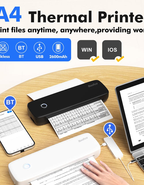 Load image into Gallery viewer, Portable Printers Wireless for Travel, Bluetooth Thermal Printer Compatible with Ios, Android, Laptop, Inkless Mobile Printer for Office, Home, School
