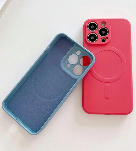 Liquid Silicone Protector Case for Iphone 15 14 13 12 11 Pro Max X XR Xs 7 8 plus Magnetic Wireless Charging for Magsafe Cover