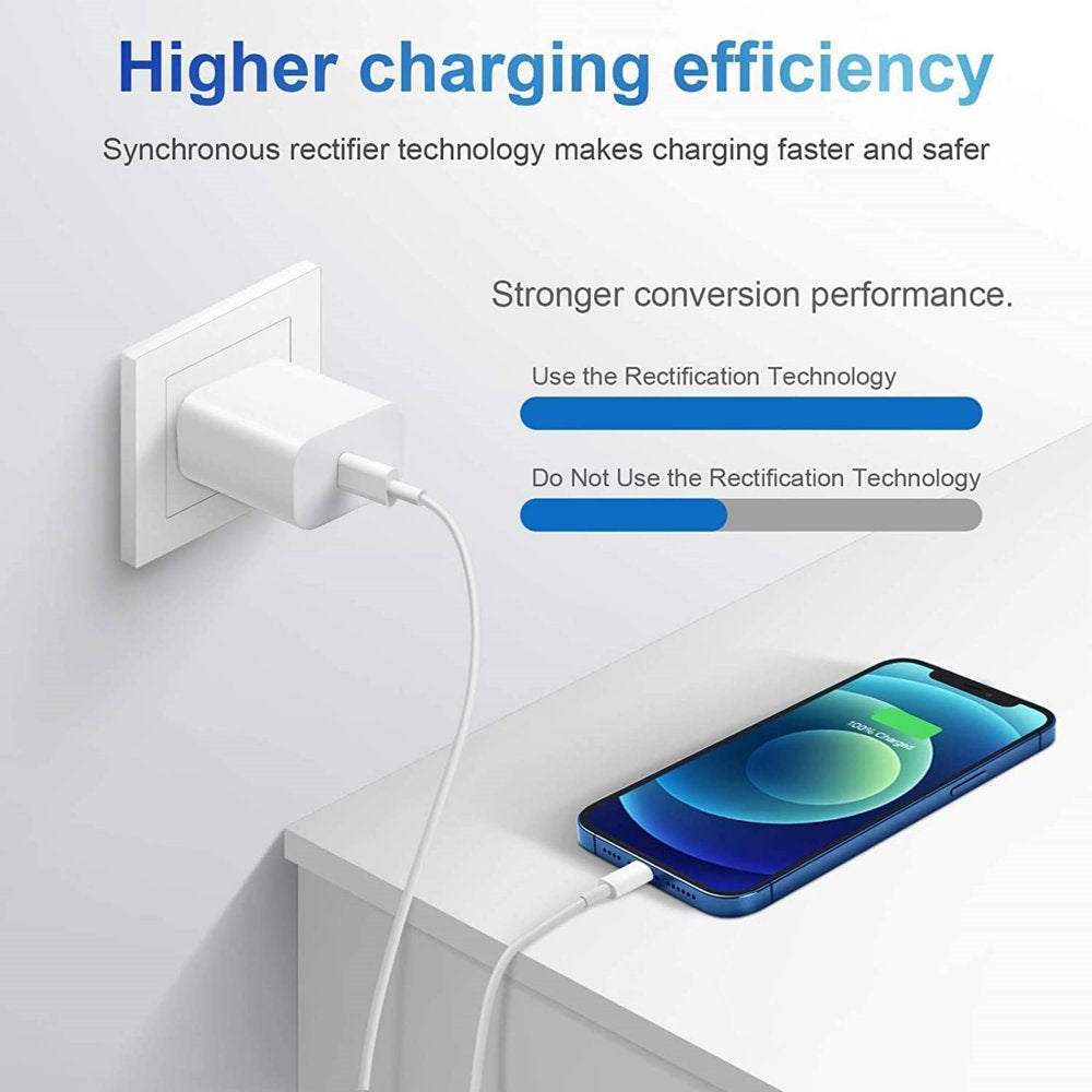 Iphone 14 13 12 11 Super Fast Charger-Apple Mfi Certified-High Speed Iphone Charger-6Ft Wall Charger-2-Pack 20W PD USB C Compatible with Iphone 14/14Pro/13/13 Pro/12/12Pro/Xs/Max/Xr/X/8/8 Plus